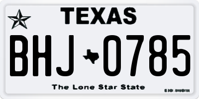 TX license plate BHJ0785