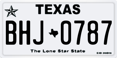 TX license plate BHJ0787