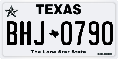 TX license plate BHJ0790