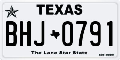 TX license plate BHJ0791