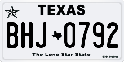 TX license plate BHJ0792