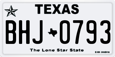 TX license plate BHJ0793