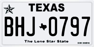 TX license plate BHJ0797