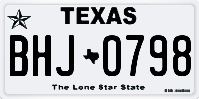 TX license plate BHJ0798