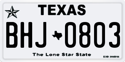 TX license plate BHJ0803