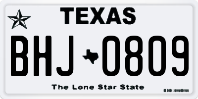 TX license plate BHJ0809