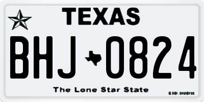 TX license plate BHJ0824