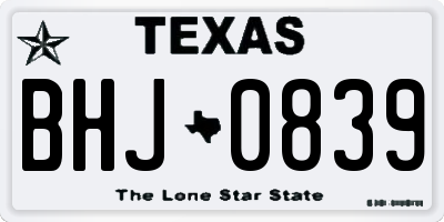 TX license plate BHJ0839