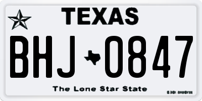 TX license plate BHJ0847