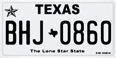 TX license plate BHJ0860
