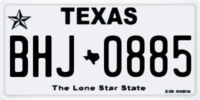 TX license plate BHJ0885