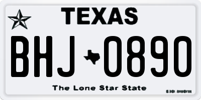 TX license plate BHJ0890
