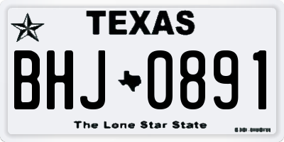 TX license plate BHJ0891