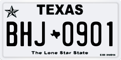 TX license plate BHJ0901