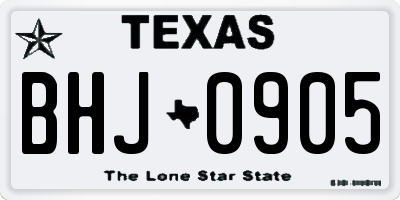 TX license plate BHJ0905