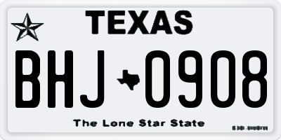 TX license plate BHJ0908