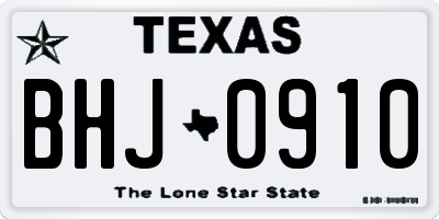 TX license plate BHJ0910