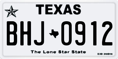 TX license plate BHJ0912