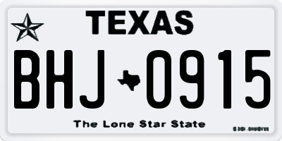 TX license plate BHJ0915