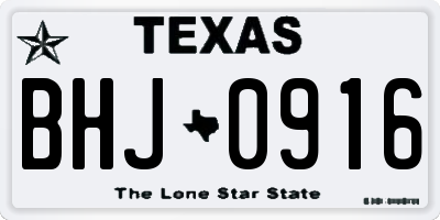 TX license plate BHJ0916