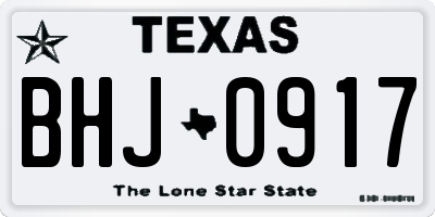 TX license plate BHJ0917
