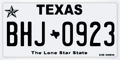 TX license plate BHJ0923