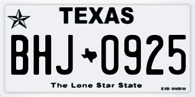 TX license plate BHJ0925