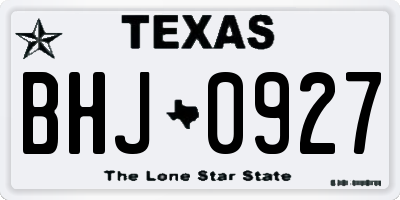 TX license plate BHJ0927