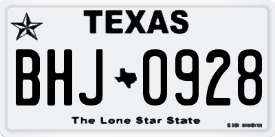 TX license plate BHJ0928