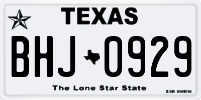 TX license plate BHJ0929