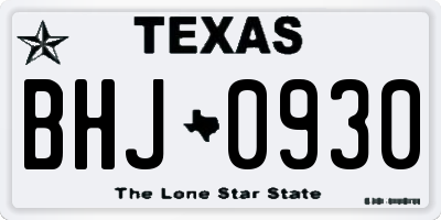TX license plate BHJ0930