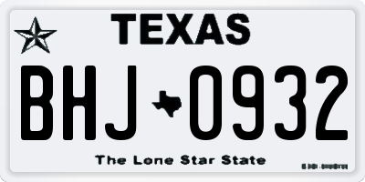 TX license plate BHJ0932
