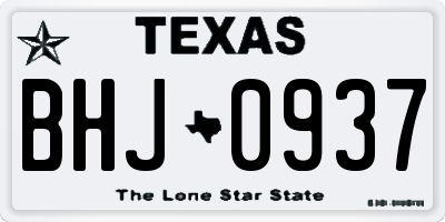 TX license plate BHJ0937