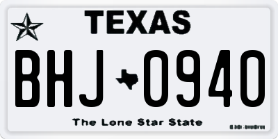 TX license plate BHJ0940