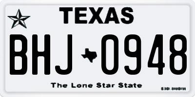 TX license plate BHJ0948
