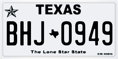 TX license plate BHJ0949