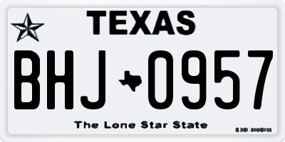 TX license plate BHJ0957