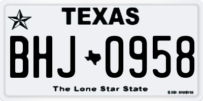 TX license plate BHJ0958