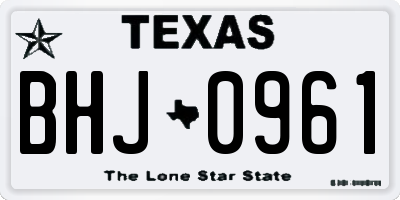 TX license plate BHJ0961