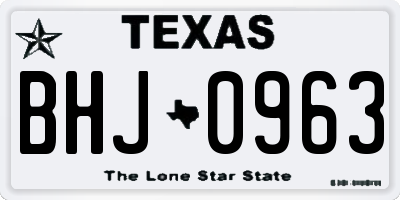 TX license plate BHJ0963