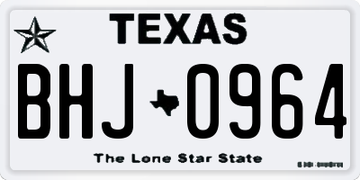 TX license plate BHJ0964