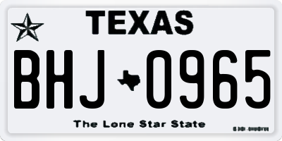 TX license plate BHJ0965