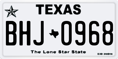 TX license plate BHJ0968