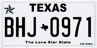 TX license plate BHJ0971