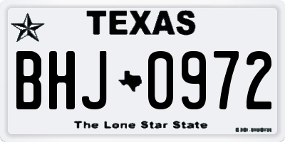 TX license plate BHJ0972
