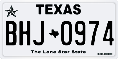 TX license plate BHJ0974
