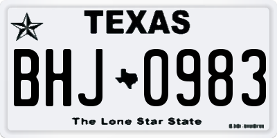 TX license plate BHJ0983
