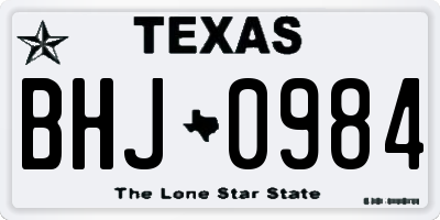TX license plate BHJ0984