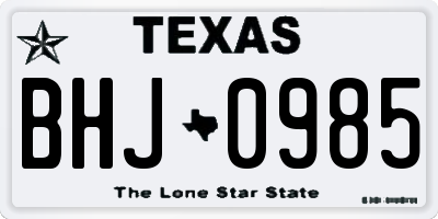 TX license plate BHJ0985