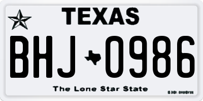TX license plate BHJ0986